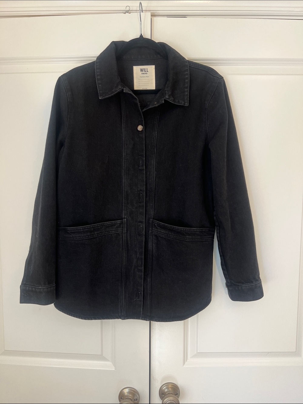 NWOT Sezane Black Denim Jacket never worn